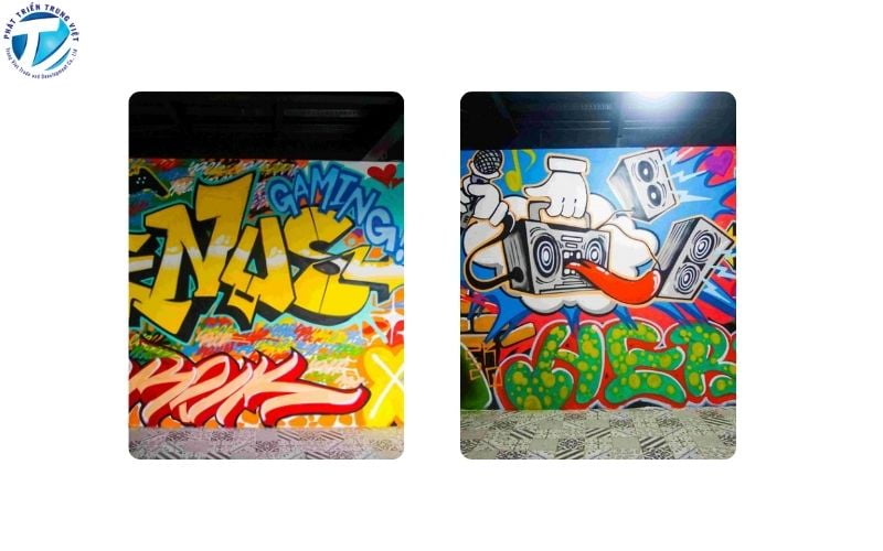 Mẫu tranh tường graffiti nghệ thuật